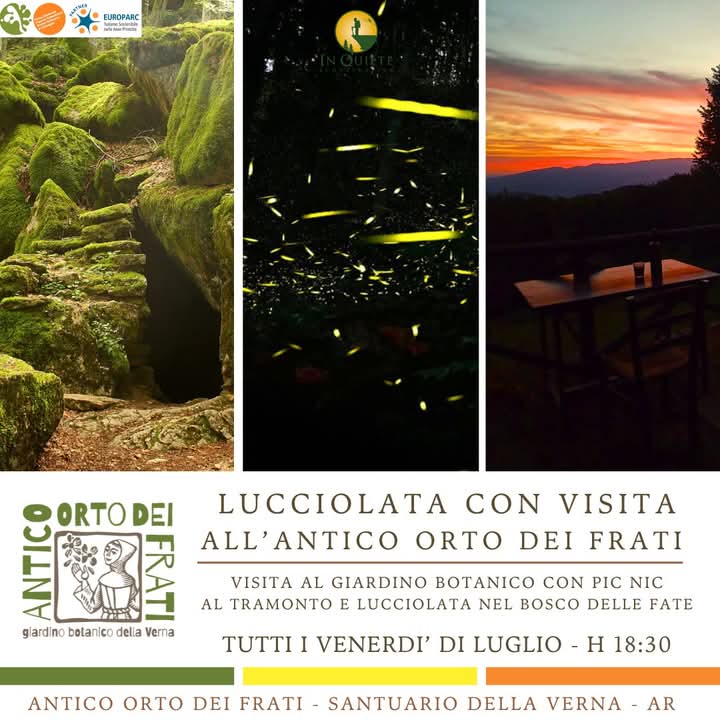 25 Luglio - Lucciolata con visita all'Antico Orto dei Frati 25 Luglio - Lucciolata con visita all'Antico Orto dei Frati
